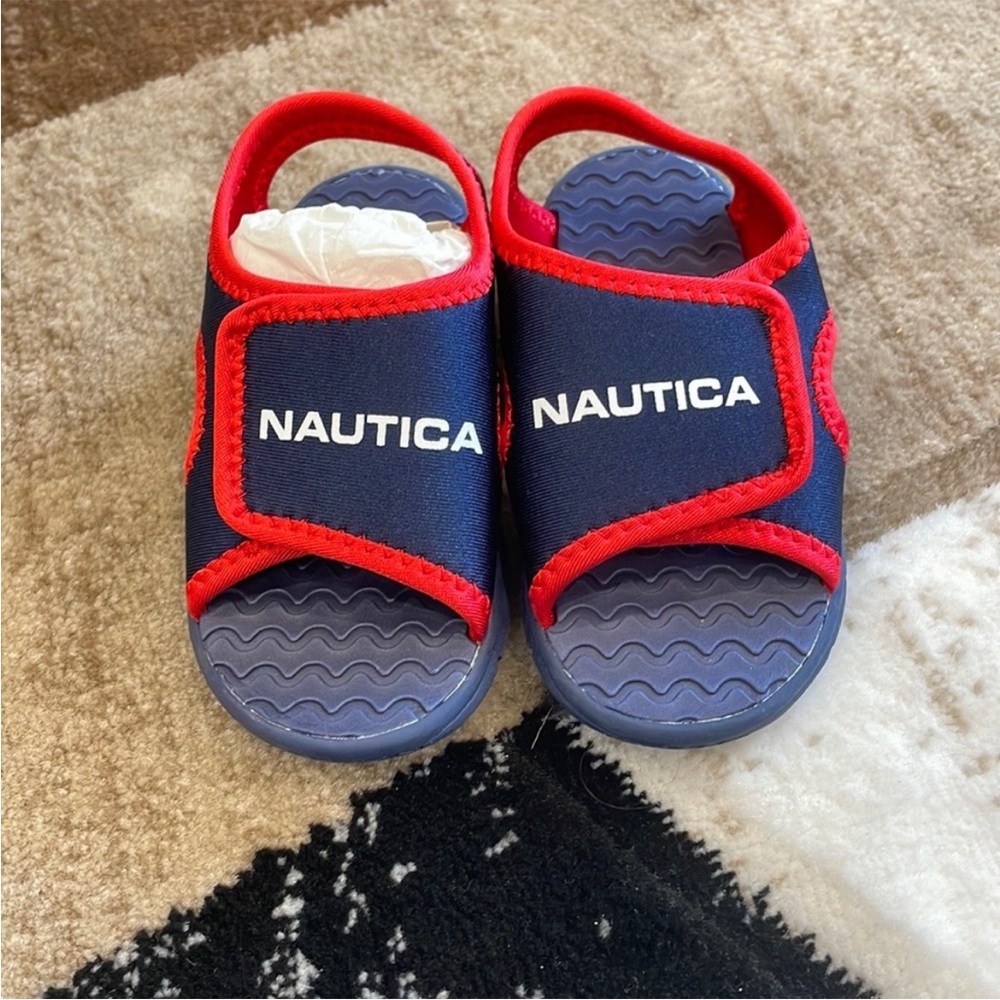 Nautica Kids Navy and Red Sandals
